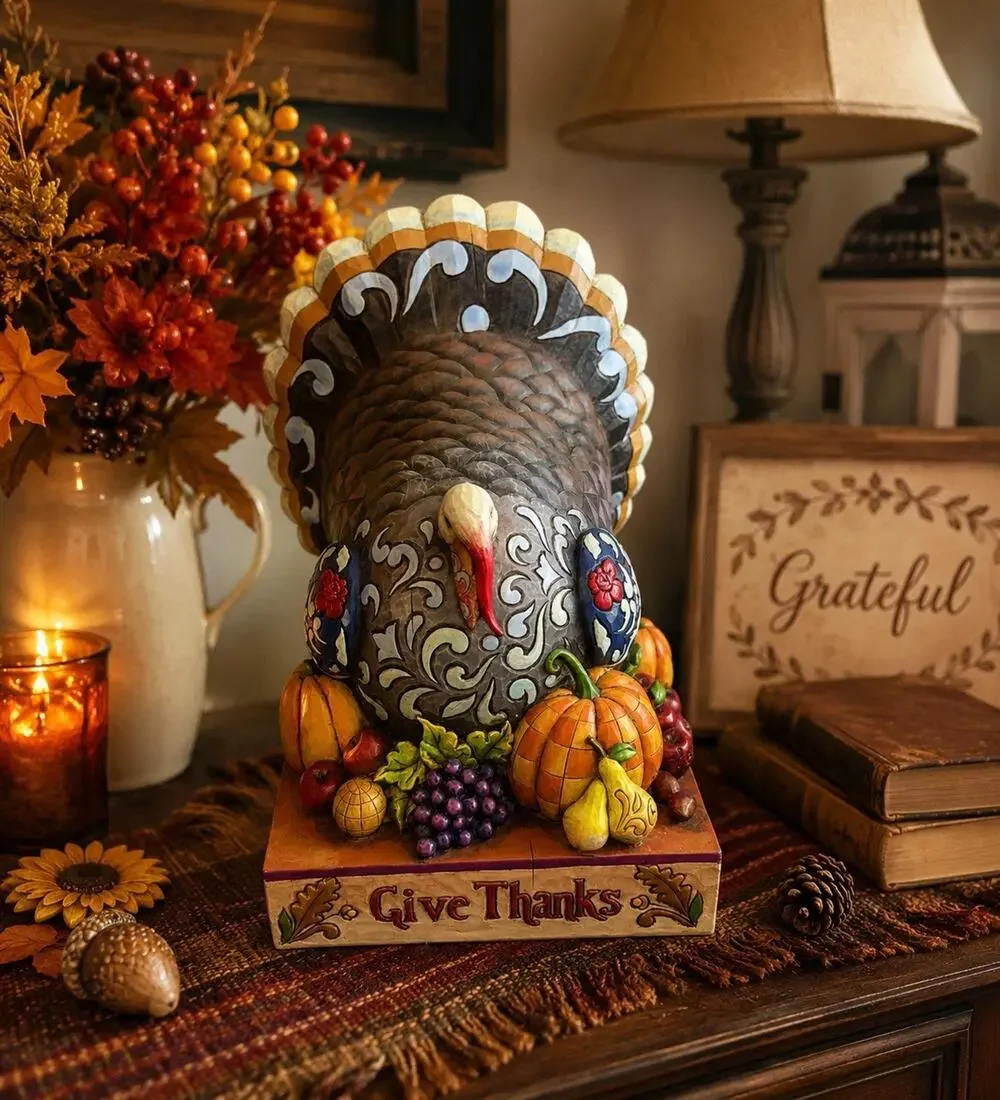 Jim Shore Heartwood Creek Give Thanks Turkey Figurine 4012600 w/ Box 2008